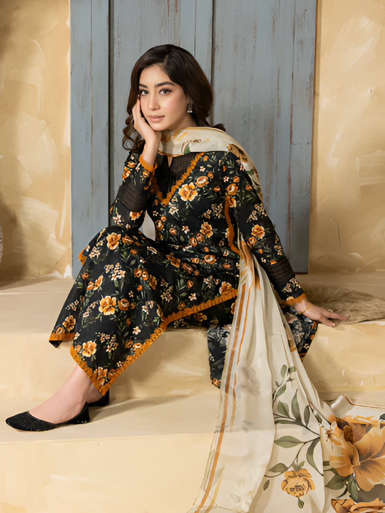 Divine summer lawn suit by Bunaaz – view 3
