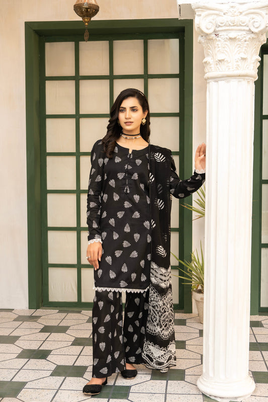 Rashk 3-piece summer lawn suit by Bunaaz