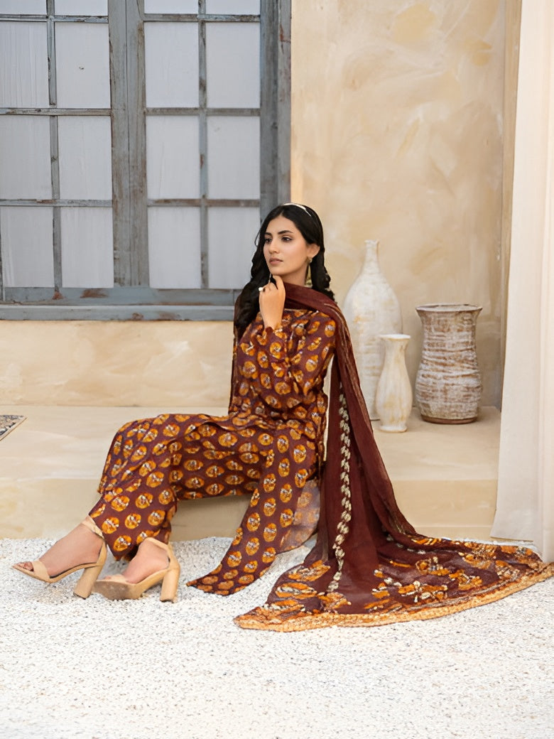 Gul-e-Rukh summer lawn suit by Bunaaz – view 6