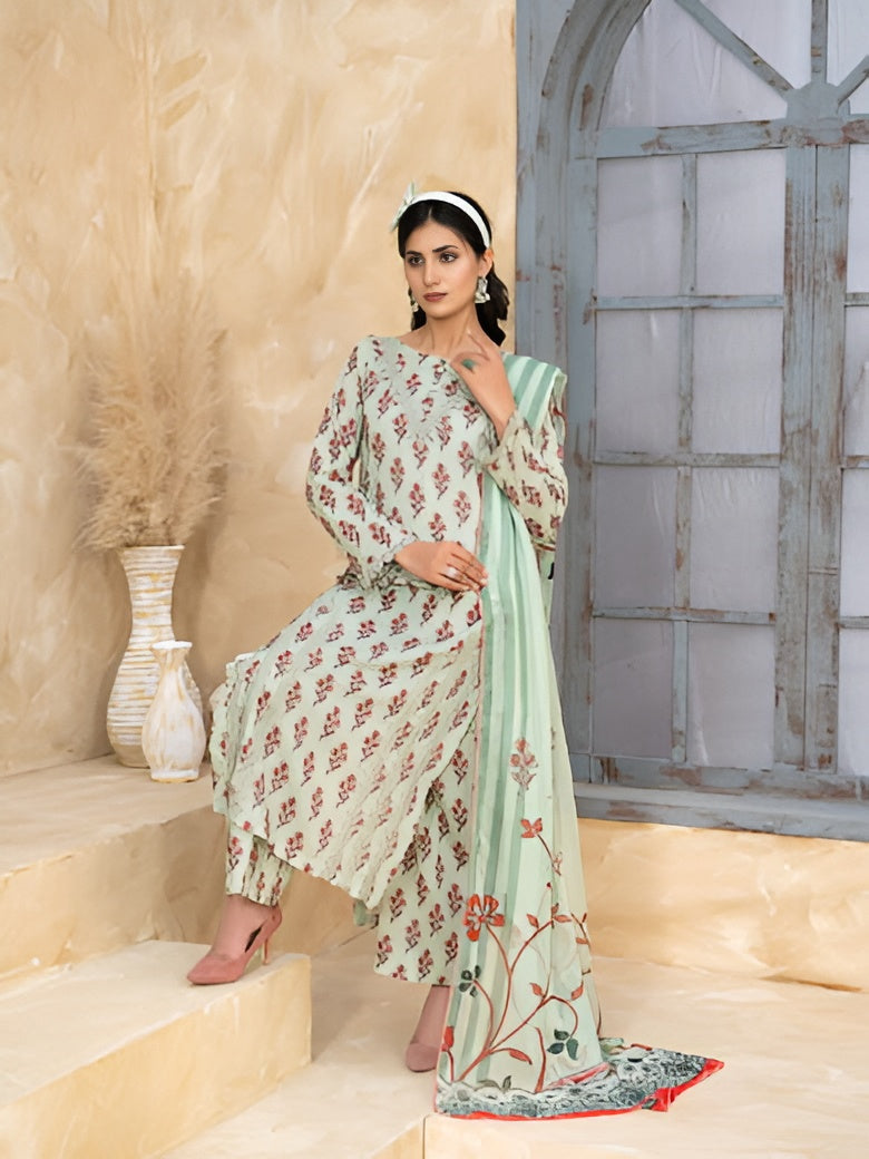 Khushbakht summer lawn suit by Bunaaz – view 3
