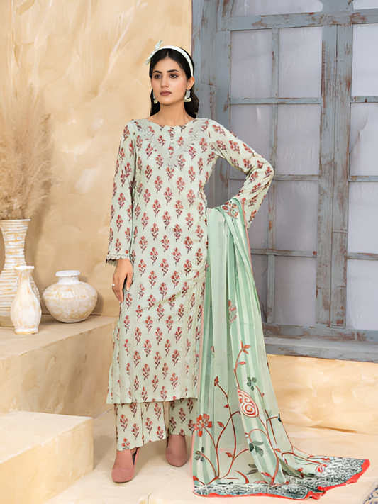 Khushbakht summer lawn suit by Bunaaz – view 2