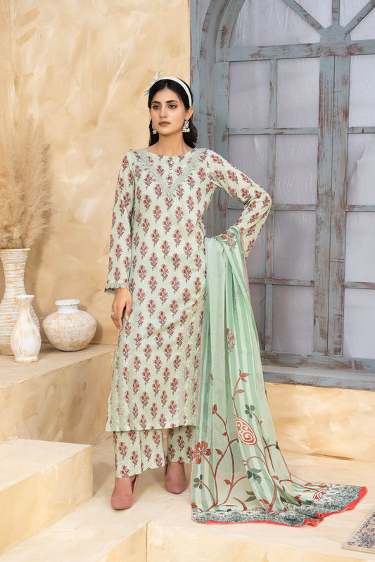Khushbakht 3-piece summer lawn suit by Bunaaz