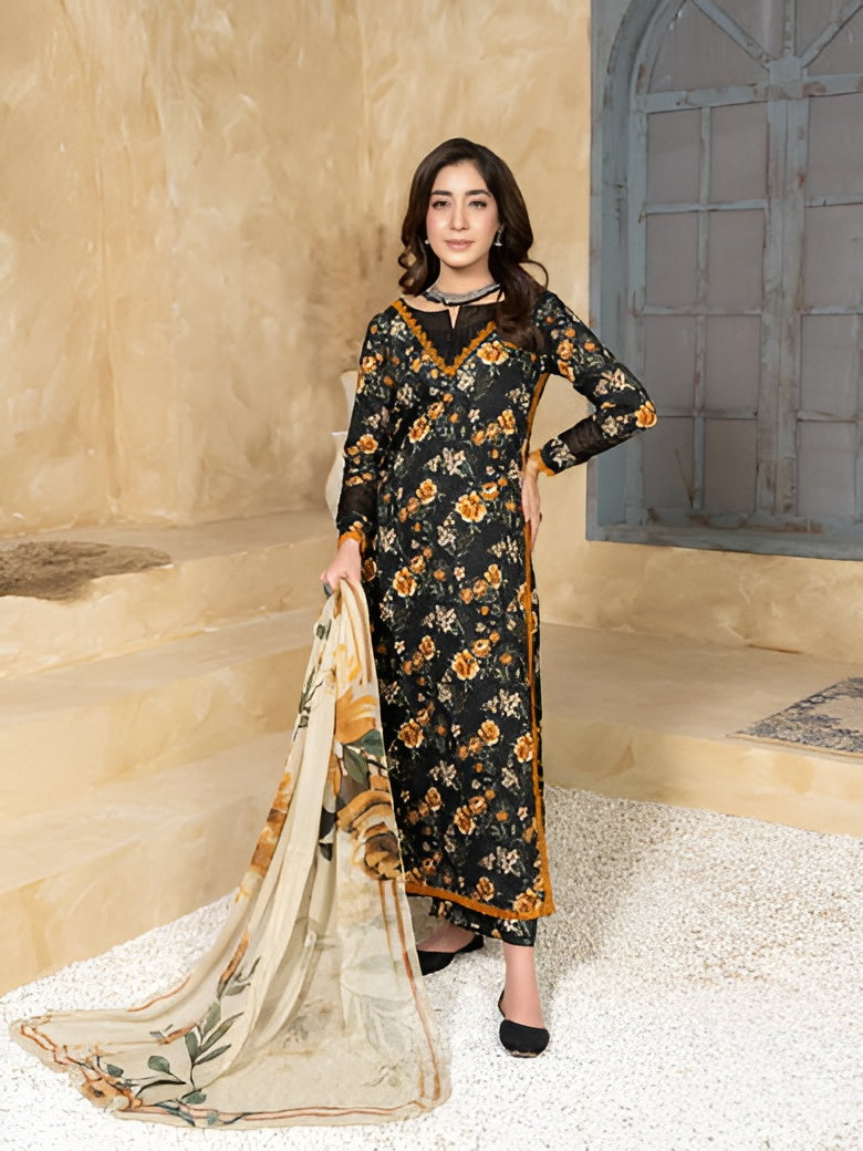 Divine summer lawn suit by Bunaaz – view 4