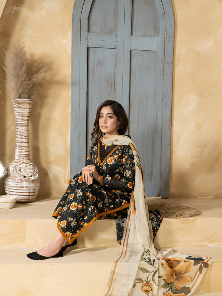 Divine summer lawn suit by Bunaaz – view 8