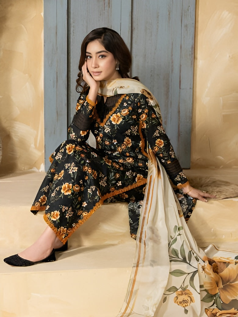 Divine summer lawn suit by Bunaaz – view 7