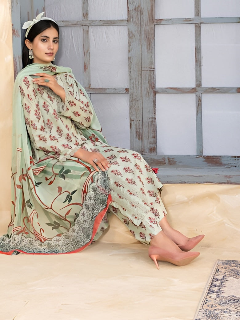 Khushbakht summer lawn suit by Bunaaz – view 7